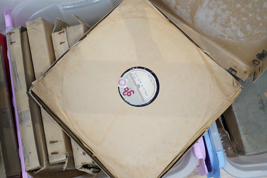 Kay O’Dwyer (Director of EMI) and the singer Donald Peers – an archive of documents, a large number of BBC related boxed 78rpm record acetates understood to be mainly recordings of Donald Peers, reel to reel tapes, sheet